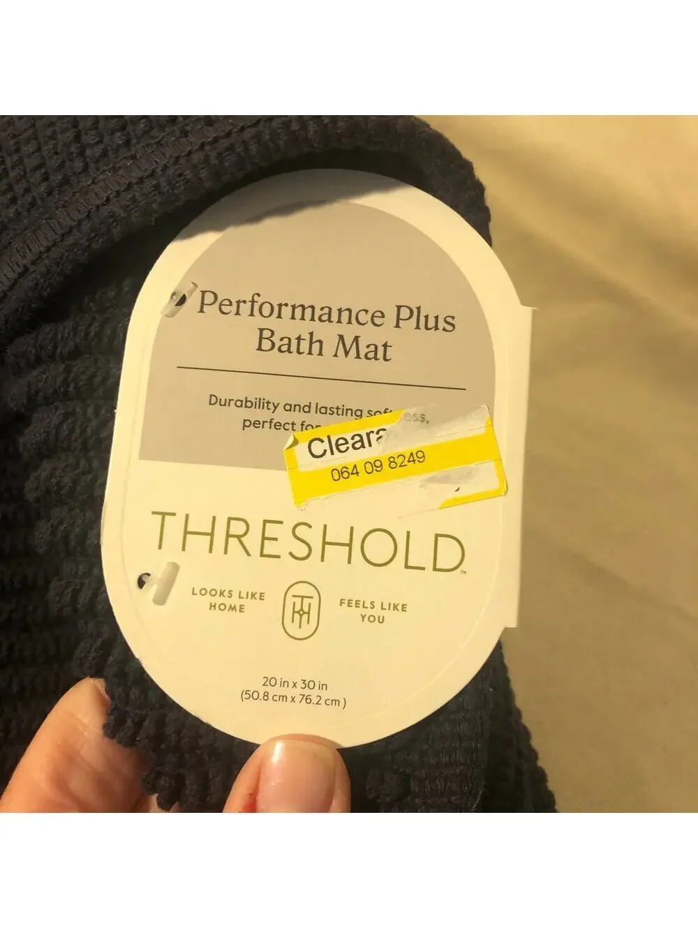 Threshold NWT Performance Plus Xavier Blue 100% Cotton Bath Mat 20x30